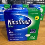 Nicotinell 2mg Mint Flavour Sugar Free 204 Extra Strength Lozenges Quit Smoking