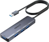 Hub USB 3.2 10 Gbps, adaptateur USB 3.2 Gen2 avec 4 ports USB A 3.2, répartiteur multiport en aluminium avec câble de 100 cm pour Mac Mini, iMac, ordinateur portable, bureau, etc.[S740]