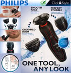 Philips 3 in 1 Waterproof Shaver/Trimmer/Body Hair Groomer Cordless Mens Styler