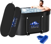 XL Ice Bath Tub for Athletes, 110 Gal Large Oval Cold Plunge with 2... 