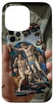 Coque pour iPhone 14 Pro Max Noir Art Déco Floral Michel-Ange Création Of Adam Sixtine