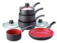 Russell hobbs Hobbs Red Stone Aluminium 5 Piece Pan Set - Black