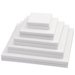 10 Pcs Art Square Canvas Frame Panels,White Artist Blank Framed Canvas,Stretched Wooden Frames,100% Cotton Art Canvas for Paintings,Acrylic Pouring,Oil Paint(10cm 15cm 20cm 25cm 30cm)