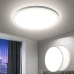 EASY EAGLE Plafonnier LED, Luminaire Plafonnier 4000K, Lampe de Plafond LED Moderne Salle Blanc Neutre, Imperméable IP44, Ø 22 CM, Applicable à Salle de Bain, Chambre, Cuisine (Pack of 2)