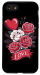 Coque pour iPhone SE (2020) / 7 / 8 Love Heart And Roses Présentoir floral romantique