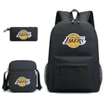 3st/ set Basket Star School Bag Team Of La Lakers Satchel Ryggsäck Med Pencil Bag Messenger Bag