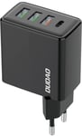 Dudao A5HEU reiselader 3x USB-A + 1x USB-C - Svart