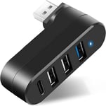 Hub 4 Ports Usb 3.0 [90°/180° Rotatif], Répartiteur Usb Avec 3 Ports Usb Et 1 Port Usb C, Rallonge Usb Pour Ordinateur Portable, Voiture, Mac Pro, Imac, Macbook Air, Macbook Pro, M[YIN143438]