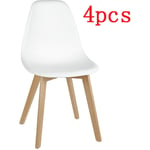 Lot de 4 chaises de salle à manger scandinaves - pieds en hêtre - style moderne - 41.54789cm - blanc