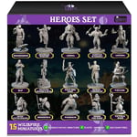 15 Hero Character & NPC Miniatures for DND Miniatures D&D Miniatures & Dungeon and Dragons Minis DND Figures for D and D Fantasy Tabletop RPG DND Character Miniatures Bulk Unpainted DND Mini Figures