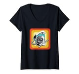 Womens Retro Vintage Rotary Dial Phone Number Telephone V-Neck T-Shirt