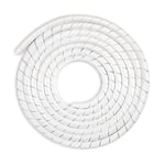 AGPTEK Gaine Spirale Flexible Universel 4mm,6mm, Kit de Câble Rangement 2 Pack de Tube d'Enroulement de Câble en Spirale pour Protéger Le Câble d'Antenne TV/PC/USB/Télé/AUX- (10m),Blanc