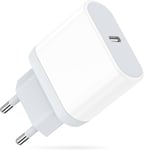 Prise USB C,20W Chargeur Rapide for iPhone 16/16 Pro/16 Pro Max/16 Plus/15/14/13/12/11/SE 2020/X/XS/XR/8/7/6,Pad,Airpods,Type C Secteur Mural Alimentation Adaptateur Charger