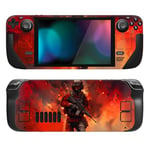 playvital Kit d'Autocollants de Protection pour Steam Deck OLED & LCD,Stickers Skin Vinyl pour Steam Deck OLED-Feu de Guerre