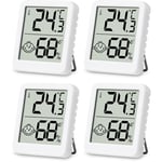 Sollbry 4 pièces Mini Thermomètre Hygromètre Thermometre Interieur,Hygromètre Numérique Thermomètre LCD pour Maison Terrarium Chambre Bébé Bureau