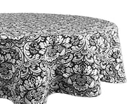 DII Nappe Ronde en Coton damassé Noir 177,8 cm