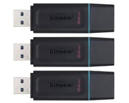 3PCS clé USB Kingston 64Go Kingston DataTraveler Exodia DTX/64GB Clé USB 3.2 Gen 1 avec capuchon de protection et anneaux porte-clés