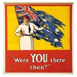 Lumartos, Vintage Poster Australia 1916 Were You There Then Contemporary Home Decor Wall Art Print, Print Only Frame, 8 x 8 Inches