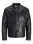 JACK&JONES Jjeliam Lamb Noos Veste en Cuir Courte, Noir, M Hommes