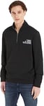 Tommy Jeans Men's Sweatshirt Regular Entry Graphic with Half-Zip, Black (Black), XXL