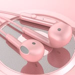 Casque filaire Stéréo Super Bass Dynamic Driver HD In-Ear Headset 3.5mm Macaron Sports Earphone with Mic,Rose