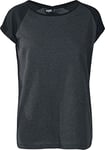 Urban Classics Women's Contrast Raglan Tee T-Shirt, Mehrfarbig (Charcoal/Black 01166), XXL