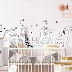 Children's Wall Stickers - Baby Room Decoration - Children's Wall Stickers - Scandinavian Wall Stickers - Animals of The Night - H120 x L180 cm