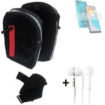 Shoulder bag / holster + earphones for Motorola Moto E22s Belt Pouch Case