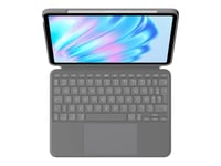 Logitech Combo Touch - Clavier et étui - avec trackpad - rétroéclairé - Apple Smart connector - AZERTY - Français - gris oxford - pour Apple 11-inch iPad Air (M2)