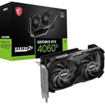 MSI GeForce RTX 4060 Ti 8G Ventus 2X Black E1 OC Carte Graphique - 8 Go GDDR6 (18 GB/s, 128-bit), PCIe 4.0-2 x Ventilateurs TORX Fan 4.0 - HDMI 2.1a, DisplayPort 1.4a