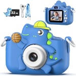 Appareil Photo Enfant, masterbee Appareils Photos Numériques Dinosaure Jouet pour Enfants 3 à 12 Ans, Cadeau Fille/Garçon de Noël/d'anniversaire, Enregistreur Vidéo HD 1080p, Caméras Jeu Enfant Blue