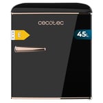 Cecotec Mini Frigo Bolero CoolMarket TT Origin 45 Black E. Réfrigérateur Hauteur 55cm et Largeur 44,7cm, Classe Énergétique E, Bac à Glace et Poignée Chromée, Noir