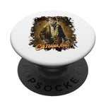 Vincent Hie Movie Parody Catiana Jones Feline Indiana Cat PopSockets Adhesive PopGrip