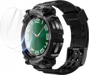 Supcase Unicorn Beetle Pro Fodral + 2X Härdat Glas Samsung Galaxy Watch 6 Classic 47Mm Svart