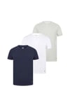 3 Pack T-shirt White Charcoal Marl Peacoat