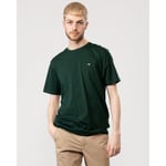 Gant Mens Regular Fit Short Sleeve Shield Logo T-Shirt - Dark Green - Size Large