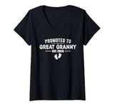 Womens Promoted To Great Granny 2025 Funny For New Great Granny V-Neck T-Shirt