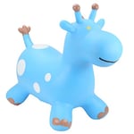 Happy Hopperz Inflatable Bouncy Animal with Grippable Ears/Horns, Easy to Clean Space Hopper for Indoor and Outdoor Play, Bouncing Toy, Pump Included, 12 Months-5 Years, Blue Giraffe