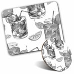 Mouse Mat & Coaster Set - BW - Lemon & Lime Drink Lemonade  #43885