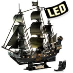 CubicFun Puzzle 3D de Black Pearl - Maquette de Bateau de la Queen Anne's Revenge, Cadeau d'anniversaire pour Adulte, 293 Pièces