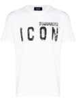 Dsquared2 Mens Spray Icon print T-shirt in White Cotton - Size X-Large