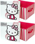 Two Hello Kitty Toy Storage Boxes Collapsible Toy Box for Girls Bedroom Nursery