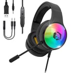 EMPIRE GAMING – 2024 Nouveau - Icarus S16 Casque Gamer RGB - pour PS5, PS4, Xbox One/Series, PC, Mac, Smartphones, Tablettes - Télécommande - Son Stéréo Haute Définition - Microphone Flexible