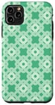 Coque pour iPhone 11 Pro Max Green Hexagon Circle Square Moroccan Lattice Pattern