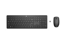 HP 235 - sæt med mus og tastatur - 3-zone layout, low profile key travel full size - Pan Nordic - sort - Smart Buy Indgangsudstyr