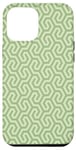 iPhone 13 Pro Max Sage Green Interlocking Geometric Line Abstract Pattern Case