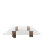 Friends & Founders - Quarter Lounge Table 120 x 120 Low Natural Oak - Soffbord - Ida Linea Hildebrand - Beige - Glas/Trä