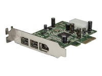 Startech.Com 3 Port 2B 1A Low Profile 1394 Pci Express Firewire-Kortadapter - Firewire-Adapter - Pcie Lavprofil - Firewire 800 - 2 Port + 1 X Firewire