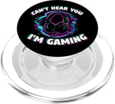 Funny Gamer Headphones Playing Video Games Player Gaming PopSockets PopGrip: Swappable Grip for Phones & Tablets PopSockets PopGrip for MagSafe