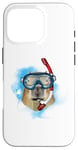 Coque pour iPhone 16 Pro Wild animal Rodents Scuba diving mask and with tube Capybara